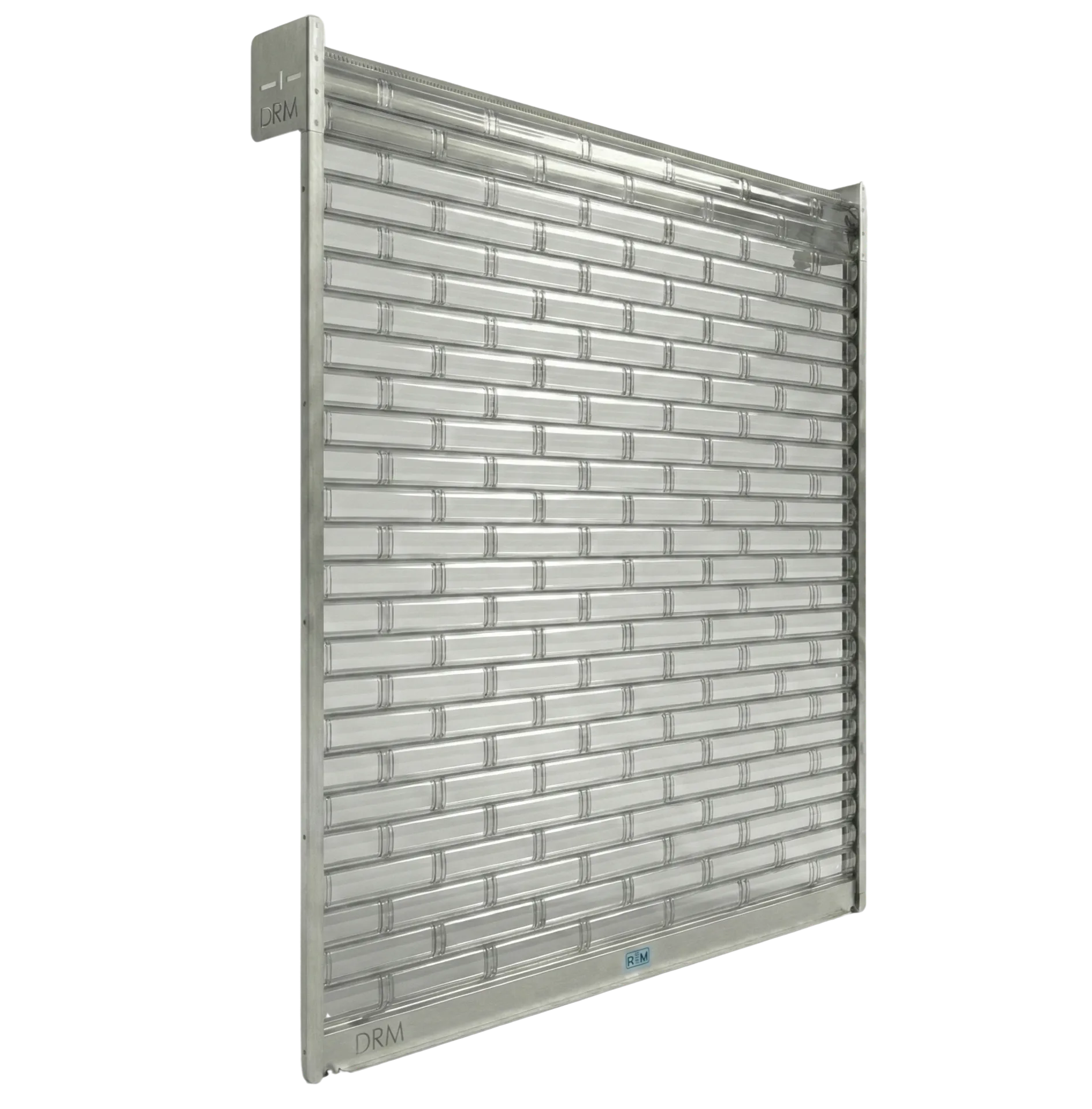 Rideau métallique à lames polycarbonate transparentes